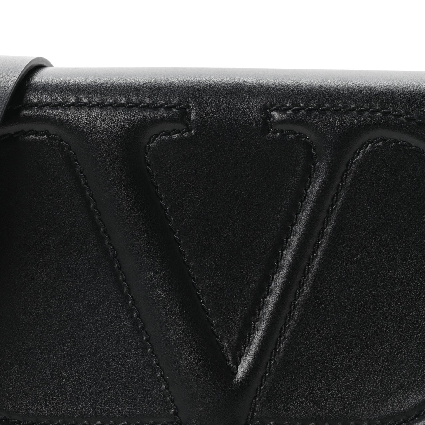 Calfskin VLogo Walk Shoulder Bag Black