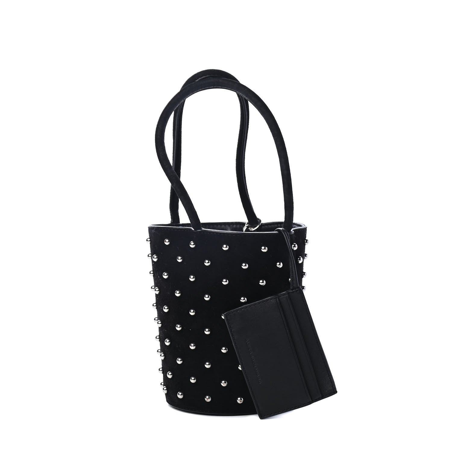Alexander Wang Suede Studded Mini Roxy Bucket Bag Black 1 of 4
