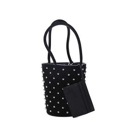Alexander Wang Suede Studded Mini Roxy Bucket Bag Black 1 of 4