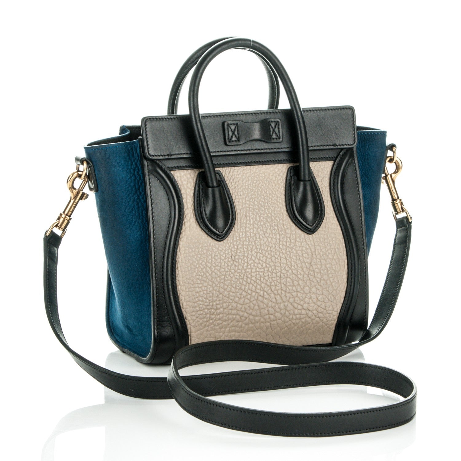 Celine Bullhide Calfskin Suede Nano Tri-Color Luggage Multicolor 3 of 6