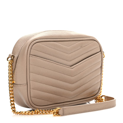 Saint Laurent Grain De Poudre Matelasse Monogram Mini Lou Camera Bag Dark Beige 3 of 11