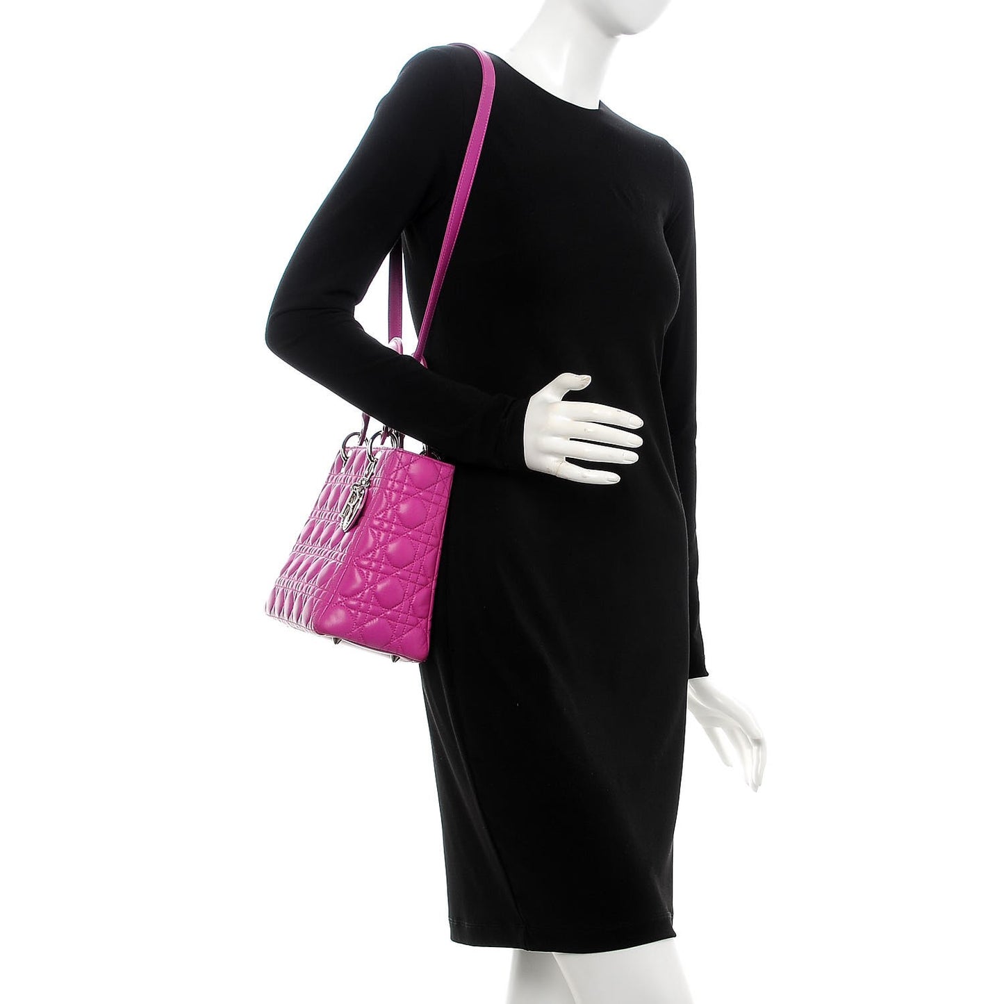 Lambskin Cannage Medium Lady Dior Pink