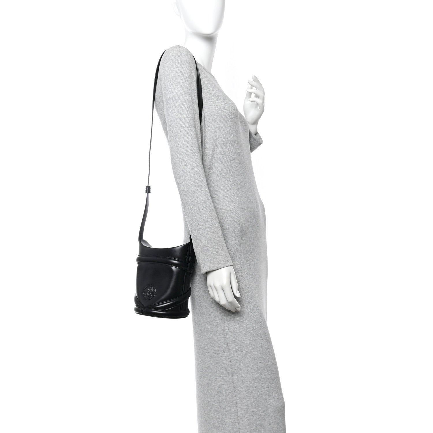 Alexander McQueen Calfskin The Curve Small Shoulder Bag Black 2 of 12