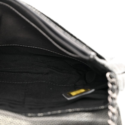 Chanel Metallic Caviar Half Moon Wallet On Chain WOC Dark Silver 5 of 11