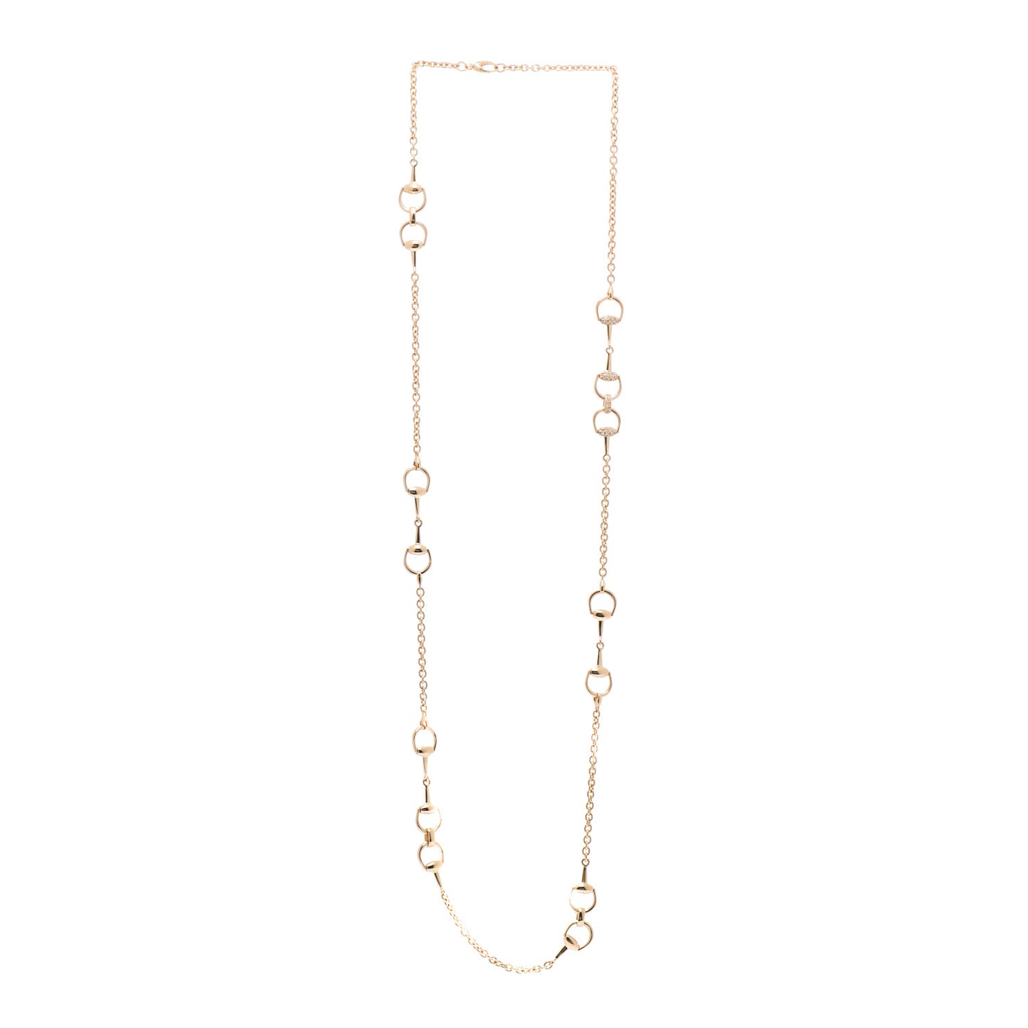 18K Yellow Gold Diamond Horsebit Link Necklace