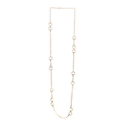 Gucci 18K Yellow Gold Diamond Horsebit Link Necklace 3 of 5