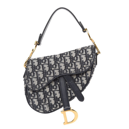 Christian Dior Oblique Mini Saddle Bag Blue 1 of 11