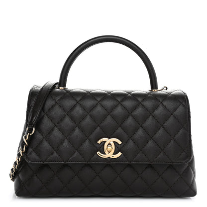 Chanel Caviar Quilted Small Coco Handle Flap Dark Brown 1 of 11