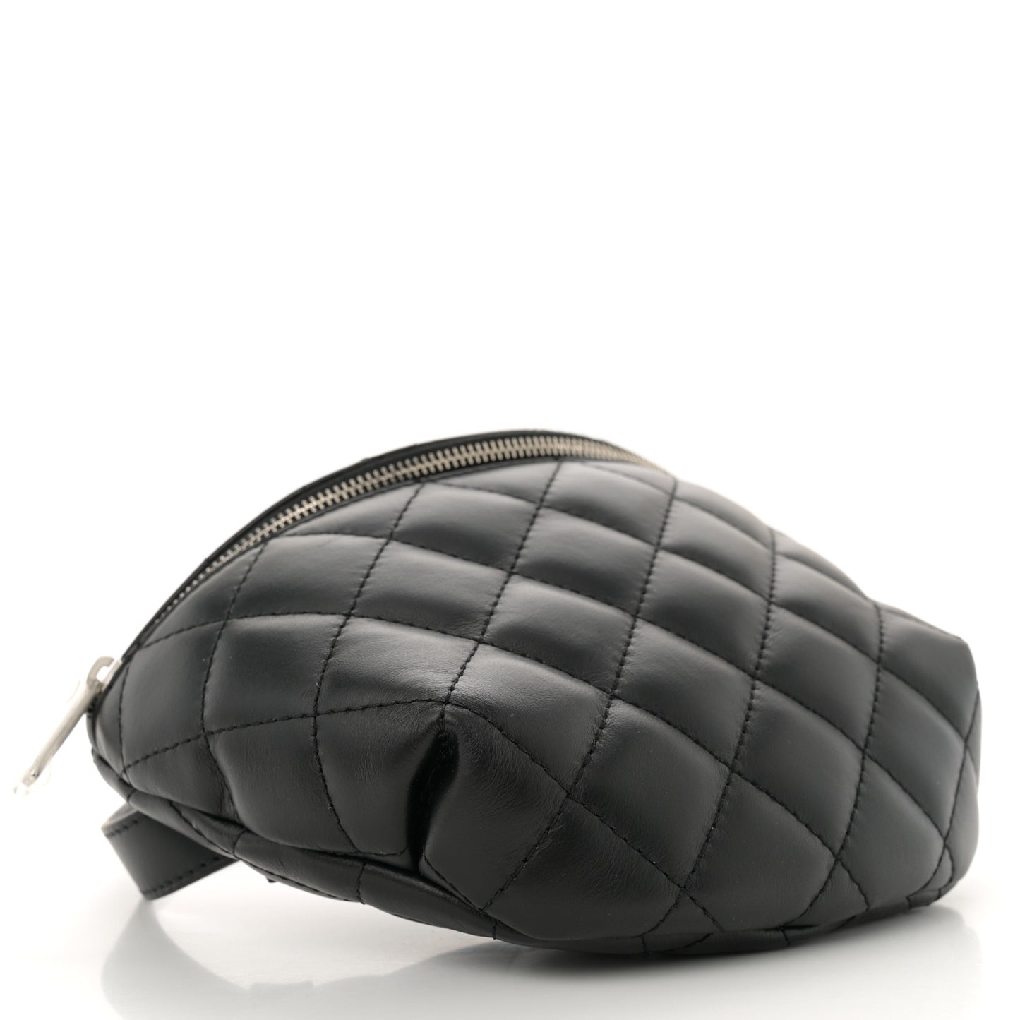 Calfskin Quilted Waist Belt Bag Black