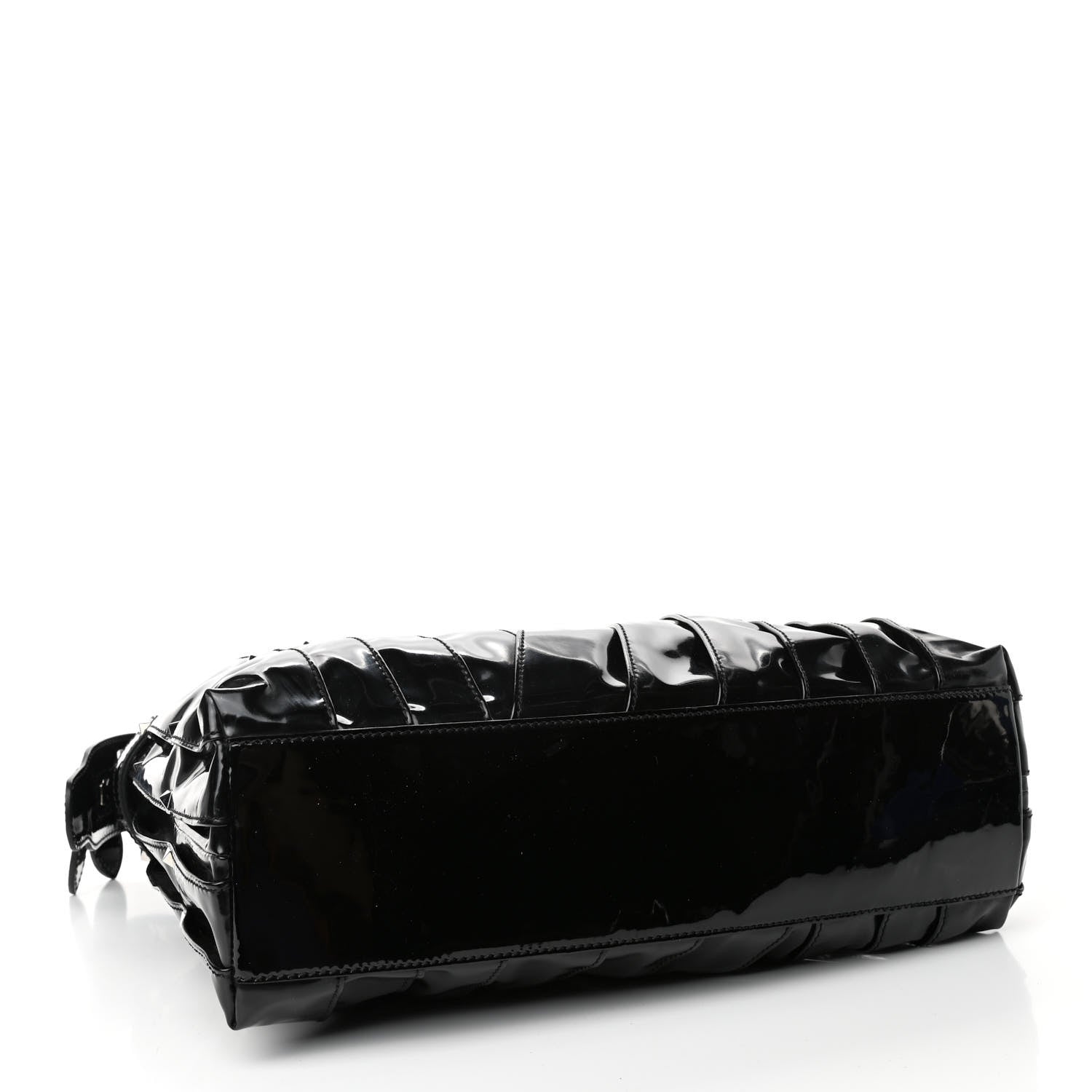 Prada VALENTINO Patent Maizeon Studded Tote Black 3 of 4