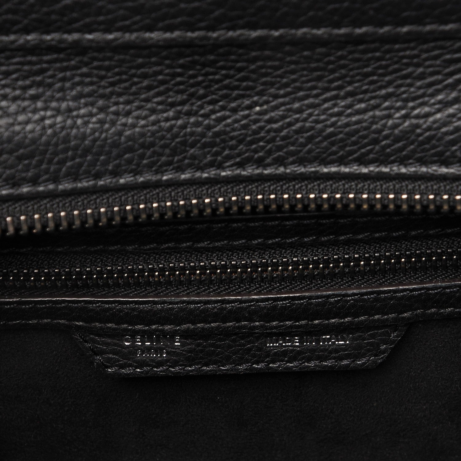 Celine Drummed Calfskin Micro Luggage Black 7 of 8