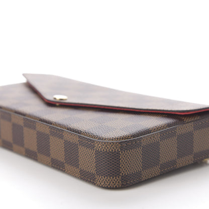 Louis Vuitton Damier Ebene Pochette Felicie Chain Wallet 7 of 14