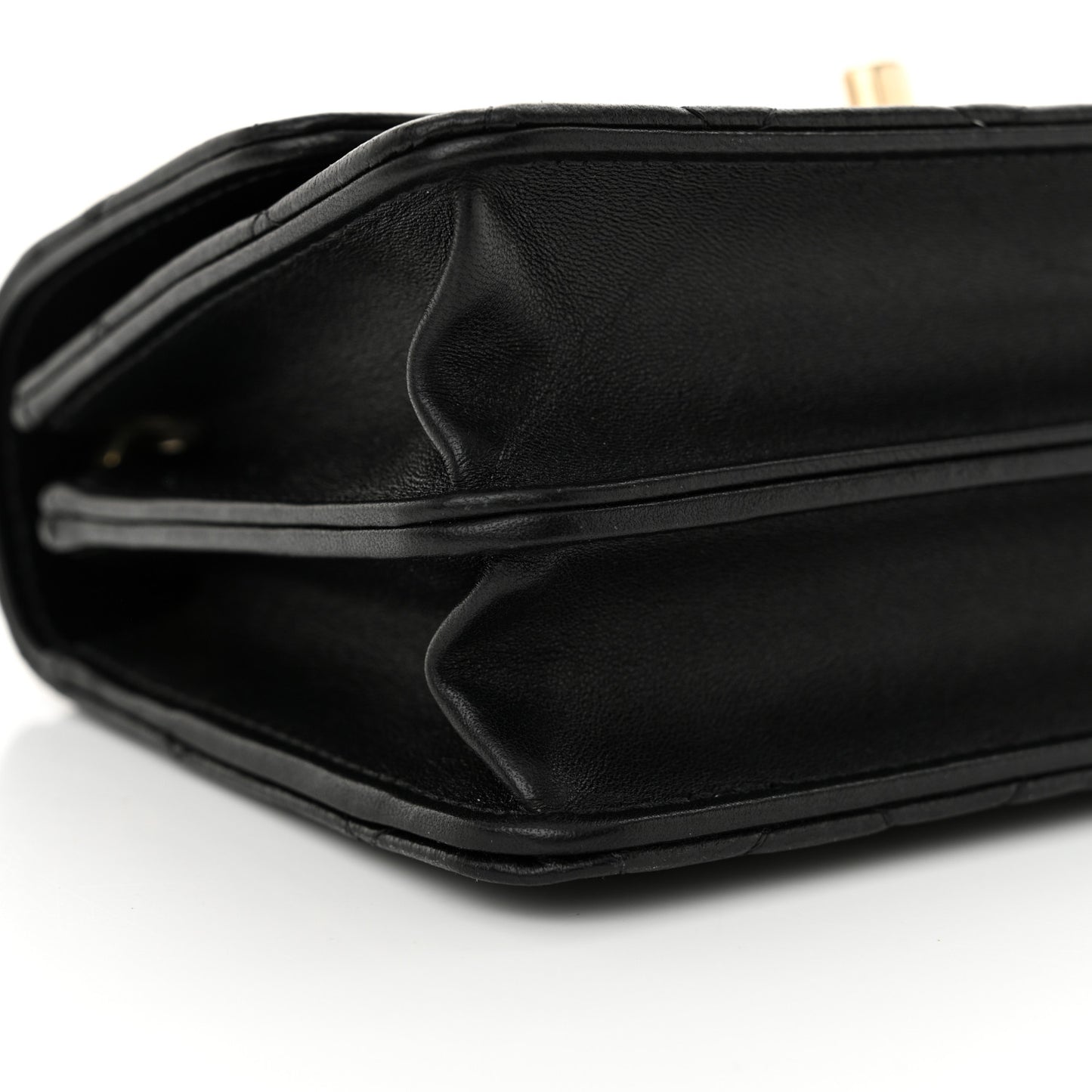 Lambskin Quilted Trendy CC Dual Handle Clutch With Chain Black