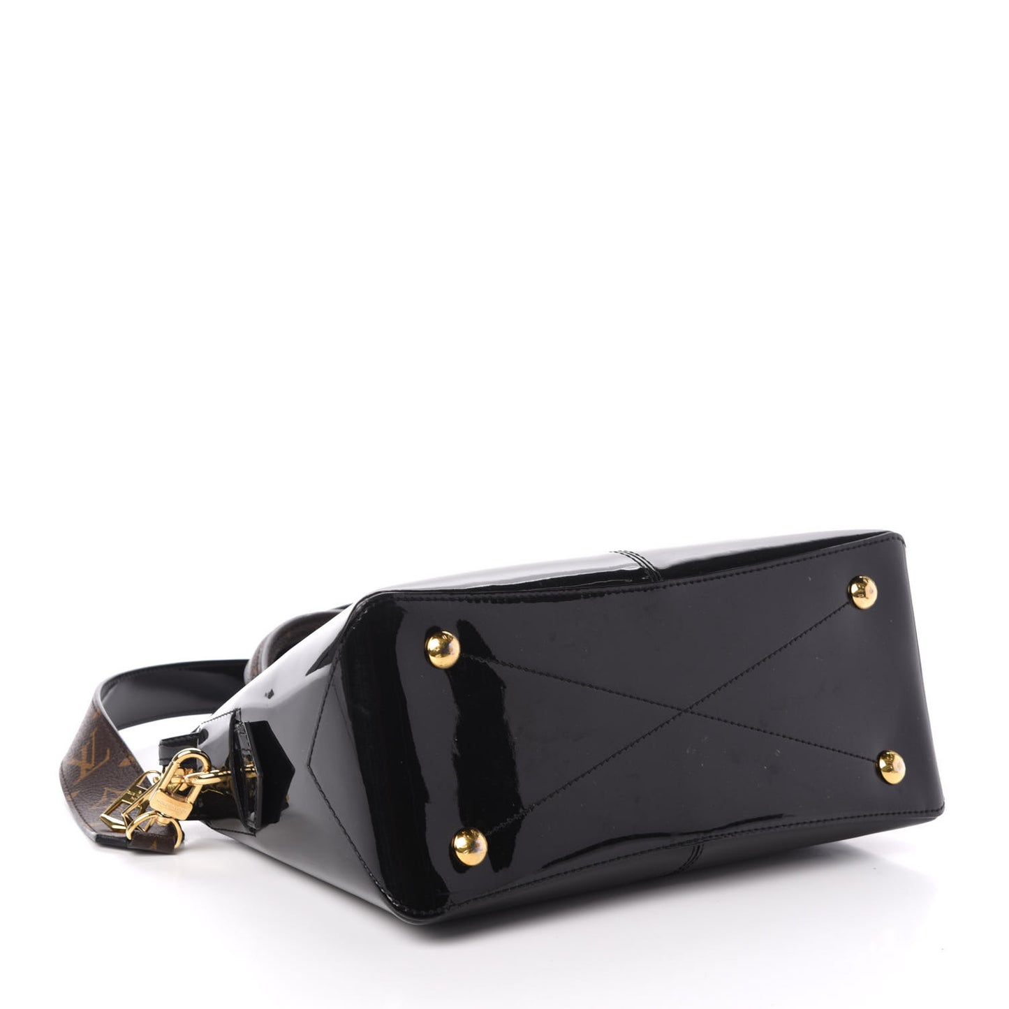 Patent Calfskin Miroir Tote Black