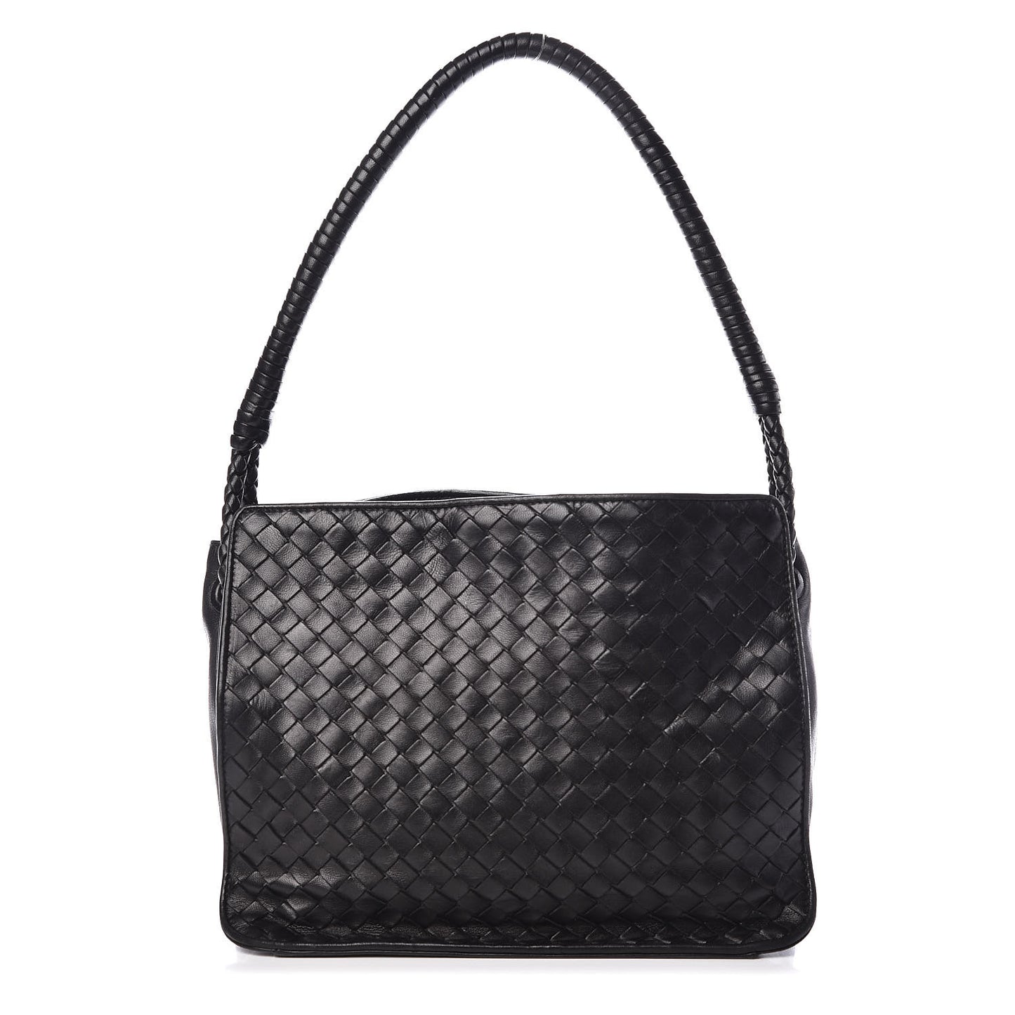 Nappa Intrecciato Shoulder Bag Black
