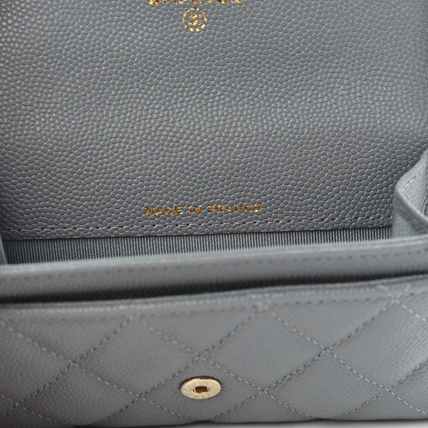 Chanel Caviar Quilted Flap Card Holder Wallet Dark Grey 12 of 18