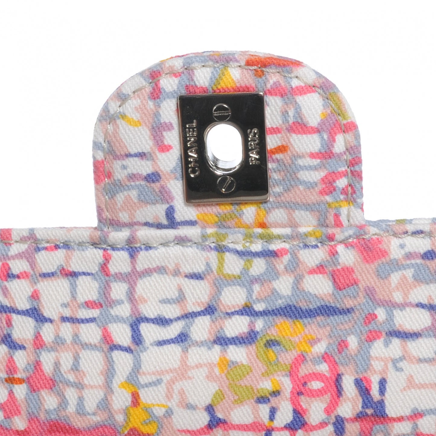 Canvas Watercolor Tweed Print Clover Small Flap