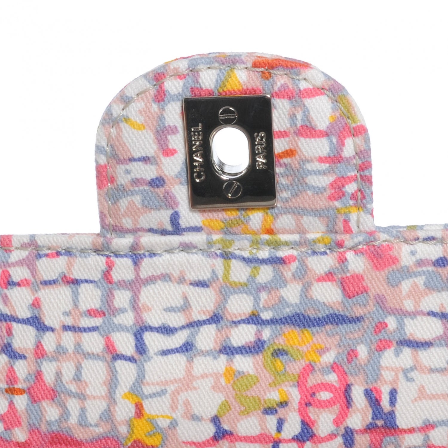 Chanel Canvas Watercolor Tweed Print Clover Small Flap 5 of 8