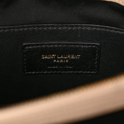 Saint Laurent Sheepskin Matelasse Chevron Monogram Medium College Bag Dark Beige 6 of 13