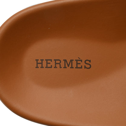 Hermes Toile De Coton Veau Lisse Mens Chypre Sandals 44 Prunoir Naturel 7 of 9