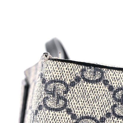 Gucci GG Supreme Monogram Textured Dollar Calfskin Web Mini Padlock Top Handle Shoulder Bag Beige Blue 10 of 10