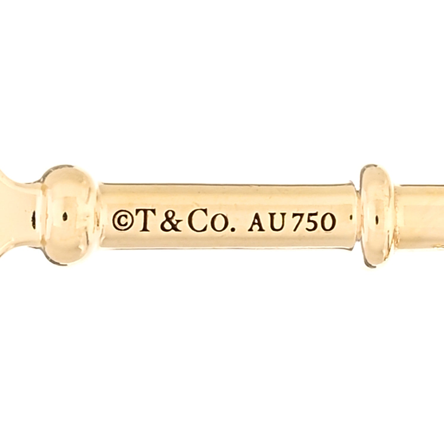 Tiffany 18K Yellow Gold Mini Heart Key Pendant Necklace 4 of 4