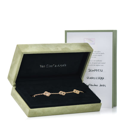 Van Cleef & Arpels 18K Yellow Gold 5 Motifs Vintage Alhambra Bracelet 5 of 5