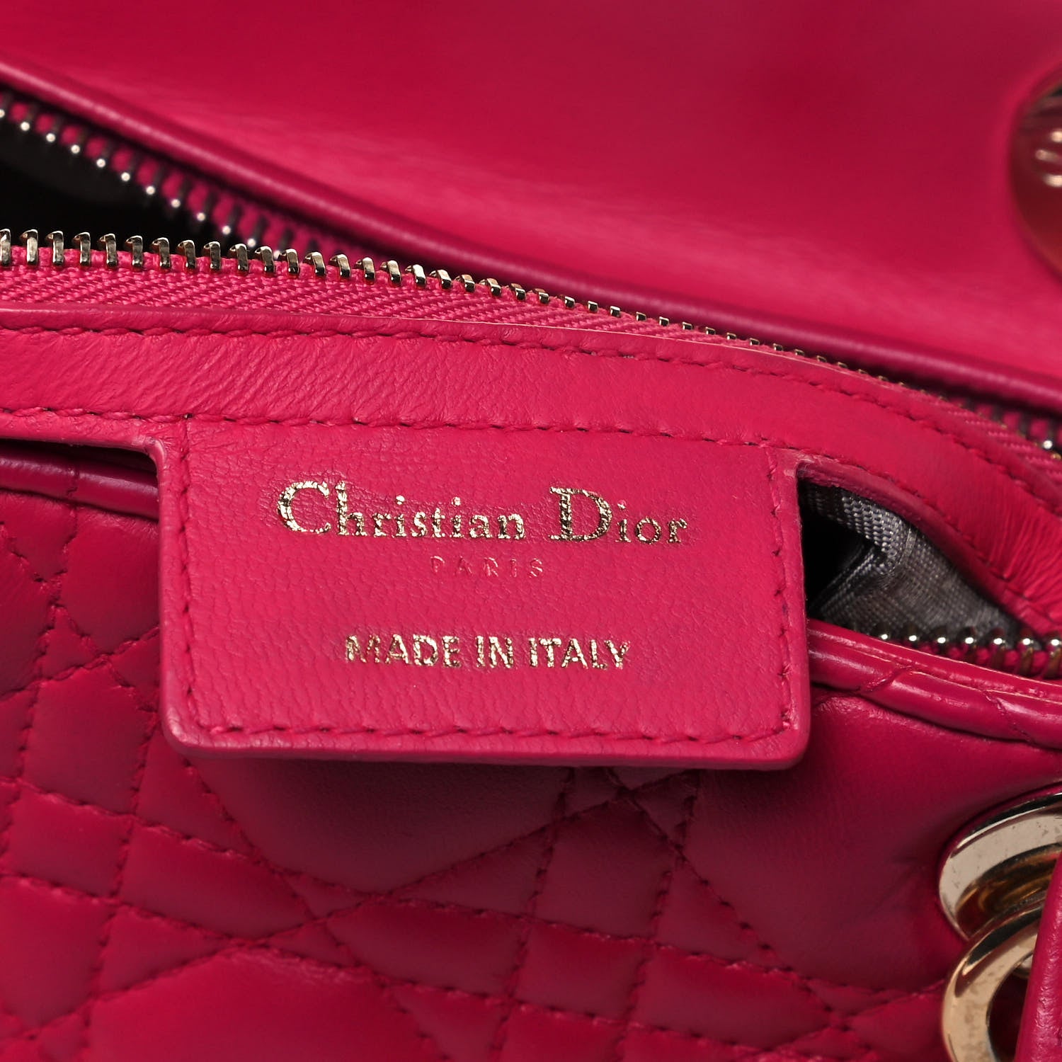 Christian Dior Lambskin Cannage Large Lady Dior Fuchsia 6 of 15