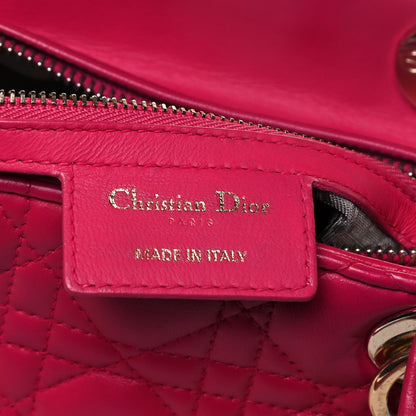 Christian Dior Lambskin Cannage Large Lady Dior Fuchsia 6 of 15