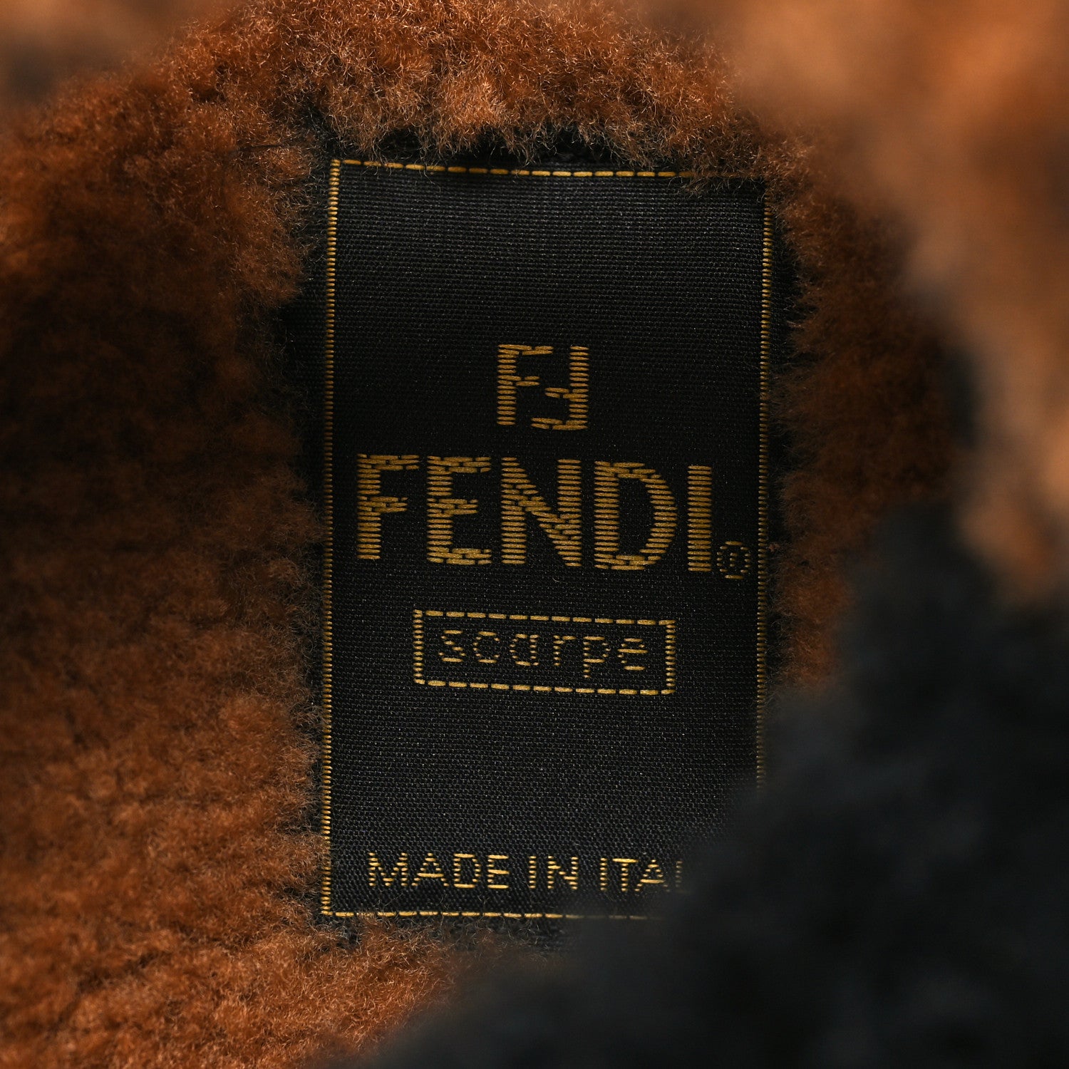 Fendi Shearling FF Fendi Feel Sandals 38.5 Tobacco Black 8 of 8