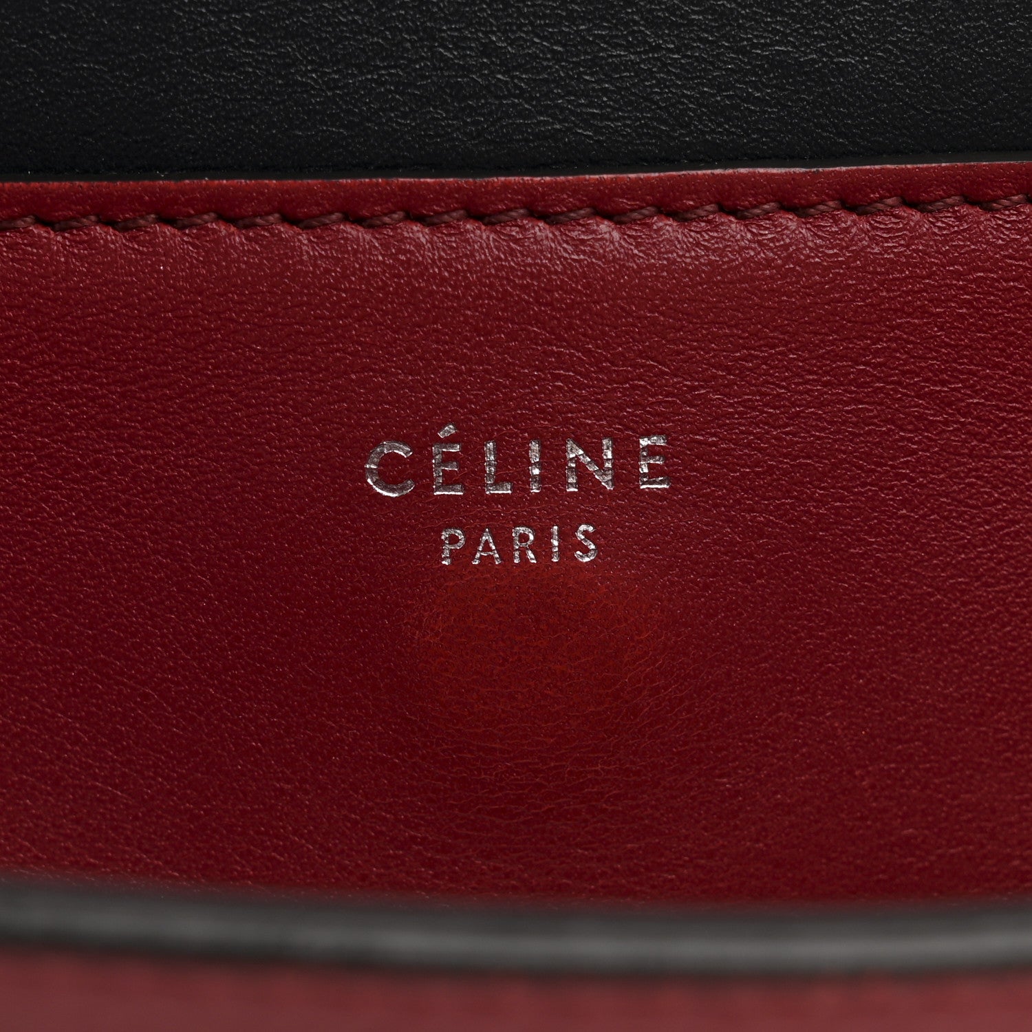 Celine Shiny Smooth Calfskin Medium Frame Shoulder Bag Red Navy 6 of 13