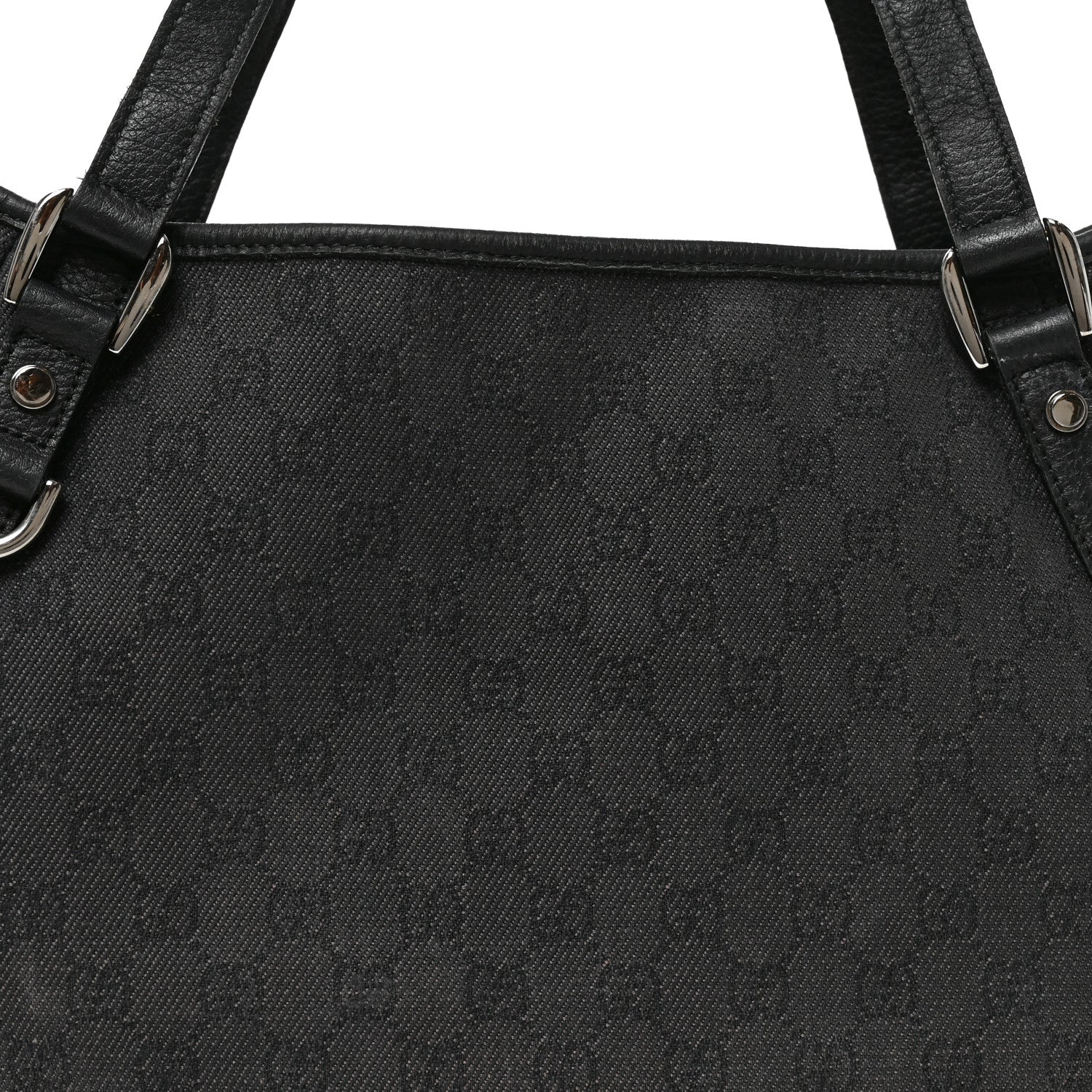 Gucci Monogram Denim Medium Abbey Shoulder Bag Black 8 of 10