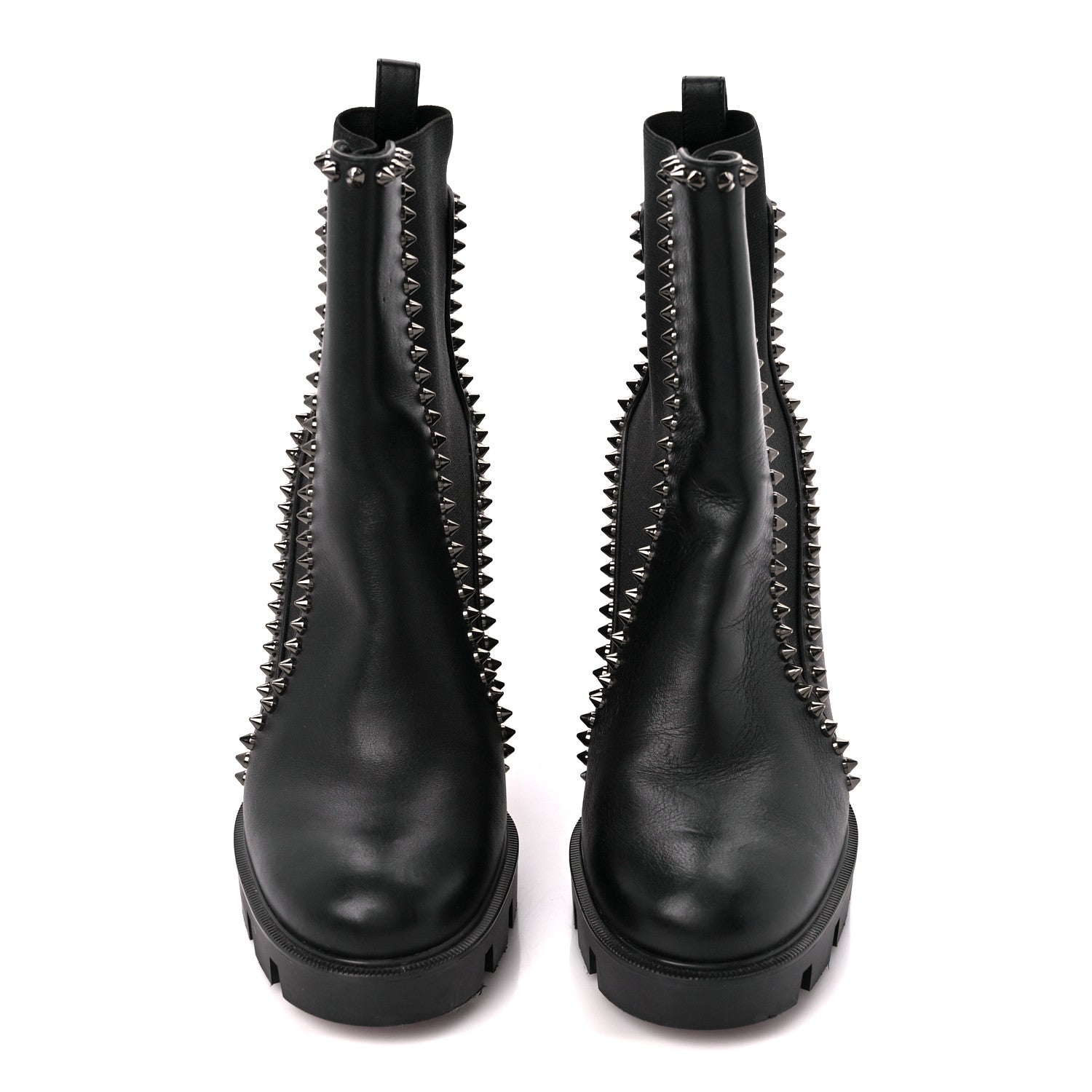 Christian Louboutin Nappa Out Line Spike Lug 100 Boots 38.5 Black 2 of 8