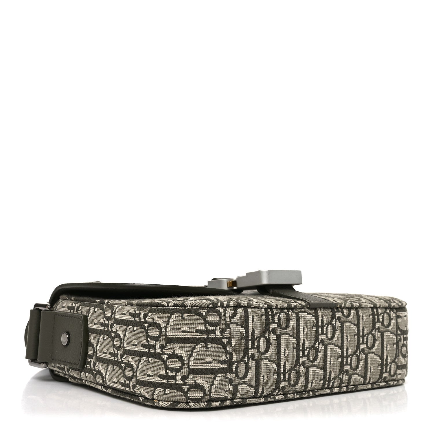 Christian Dior Oblique Jacquard Grained Calfskin Small Saddle Messenger Bag With Flap Green 3 of 9