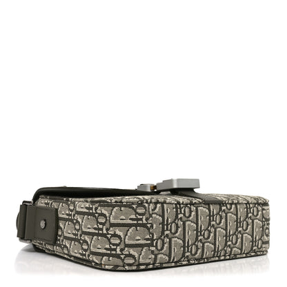 Christian Dior Oblique Jacquard Grained Calfskin Small Saddle Messenger Bag With Flap Green 3 of 9
