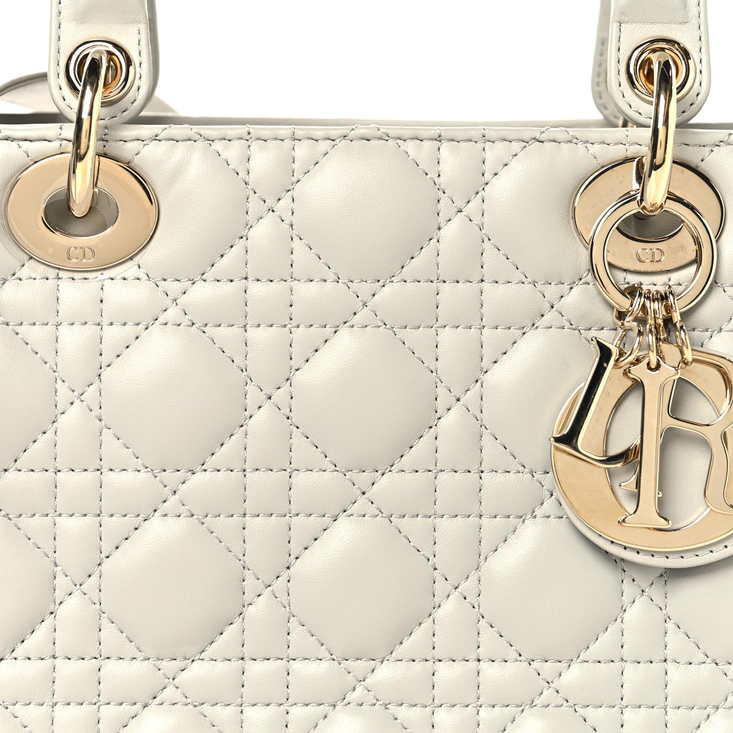 Lambskin Cannage Medium Lady Dior Grey