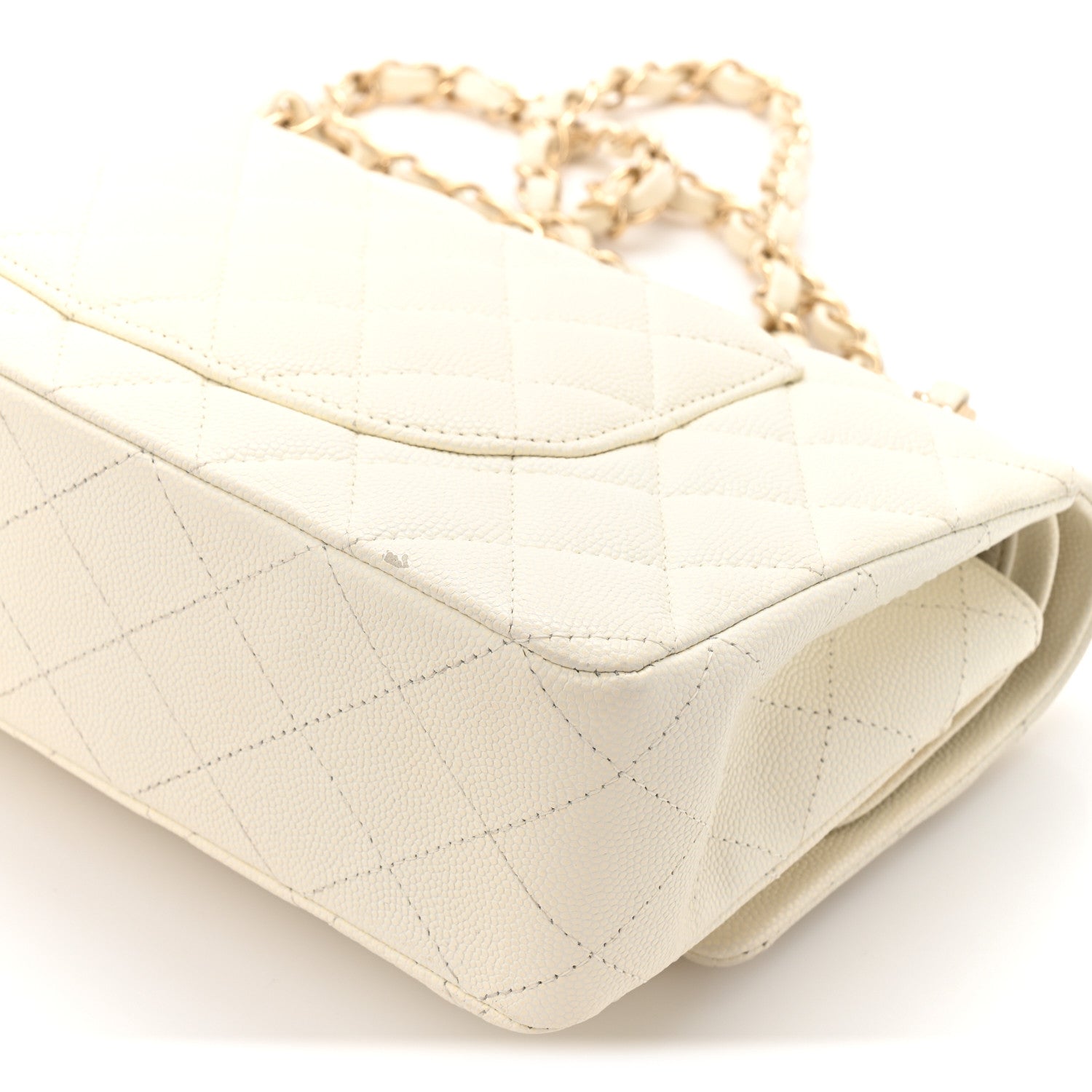 Chanel Caviar Quilted Medium Double Flap White 14 of 14