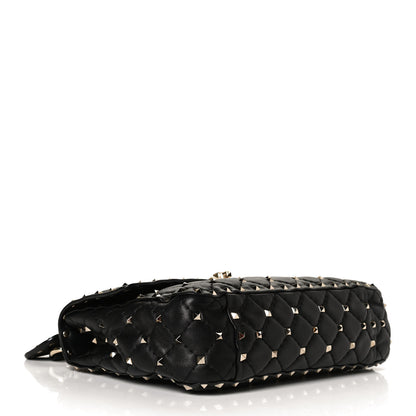 Valentino Garavani Lambskin Medium Rockstud Spike Shoulder Bag Black 4 of 12