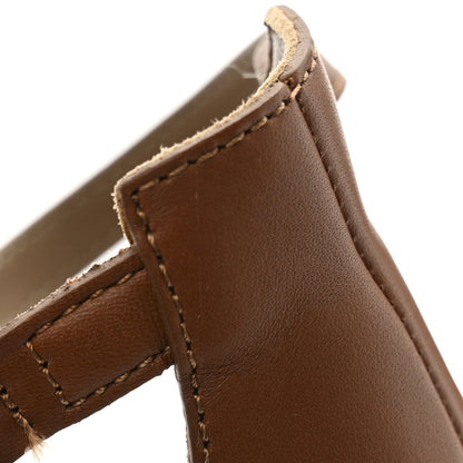 Hermes Calfskin Legend Wedge Sandals 37 Gold 12 of 13