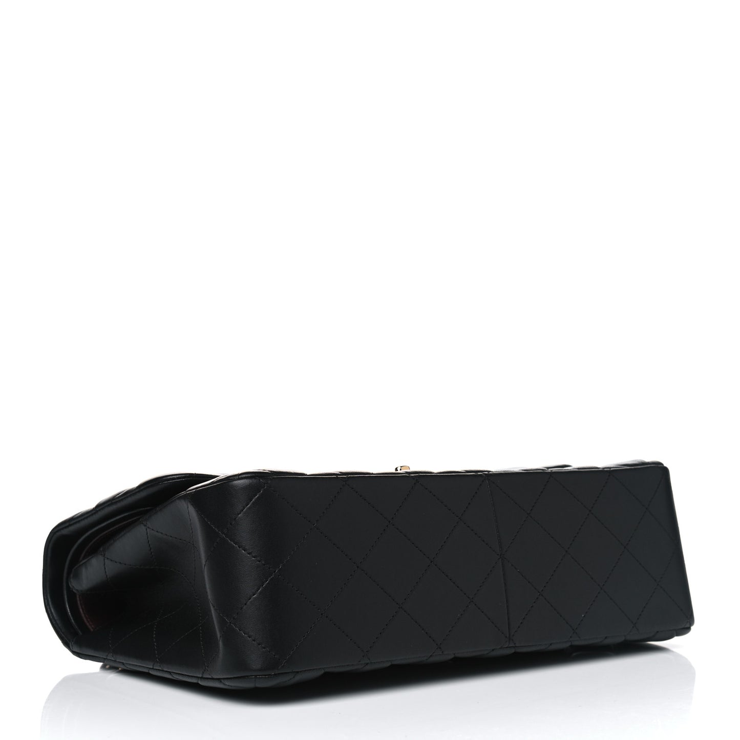 Lambskin Quilted Jumbo Double Flap Black