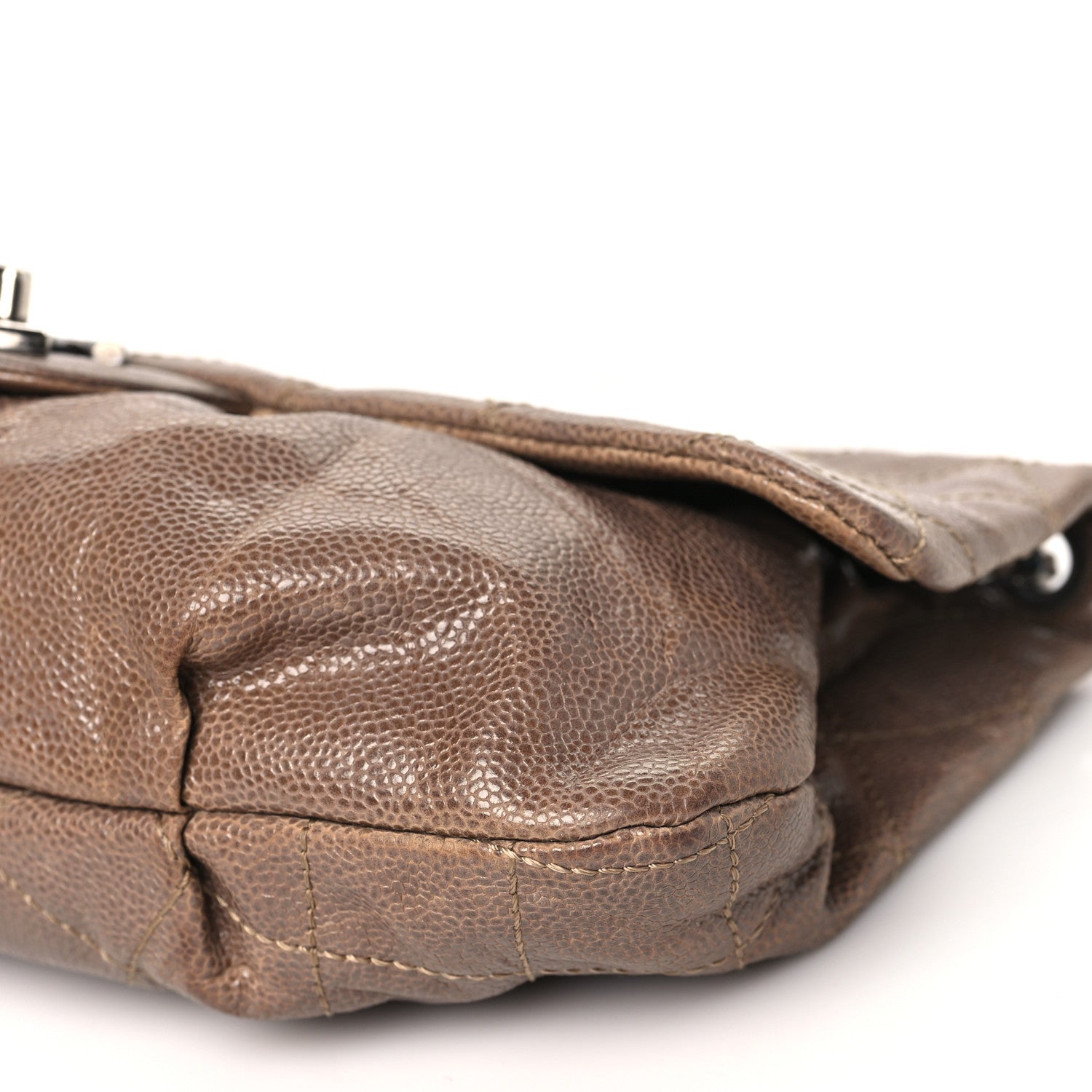 Chanel Caviar Quilted Medium Elastic Flap Brown 10 of 12