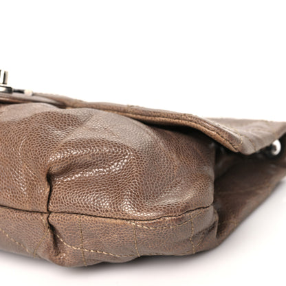 Chanel Caviar Quilted Medium Elastic Flap Brown 10 of 12