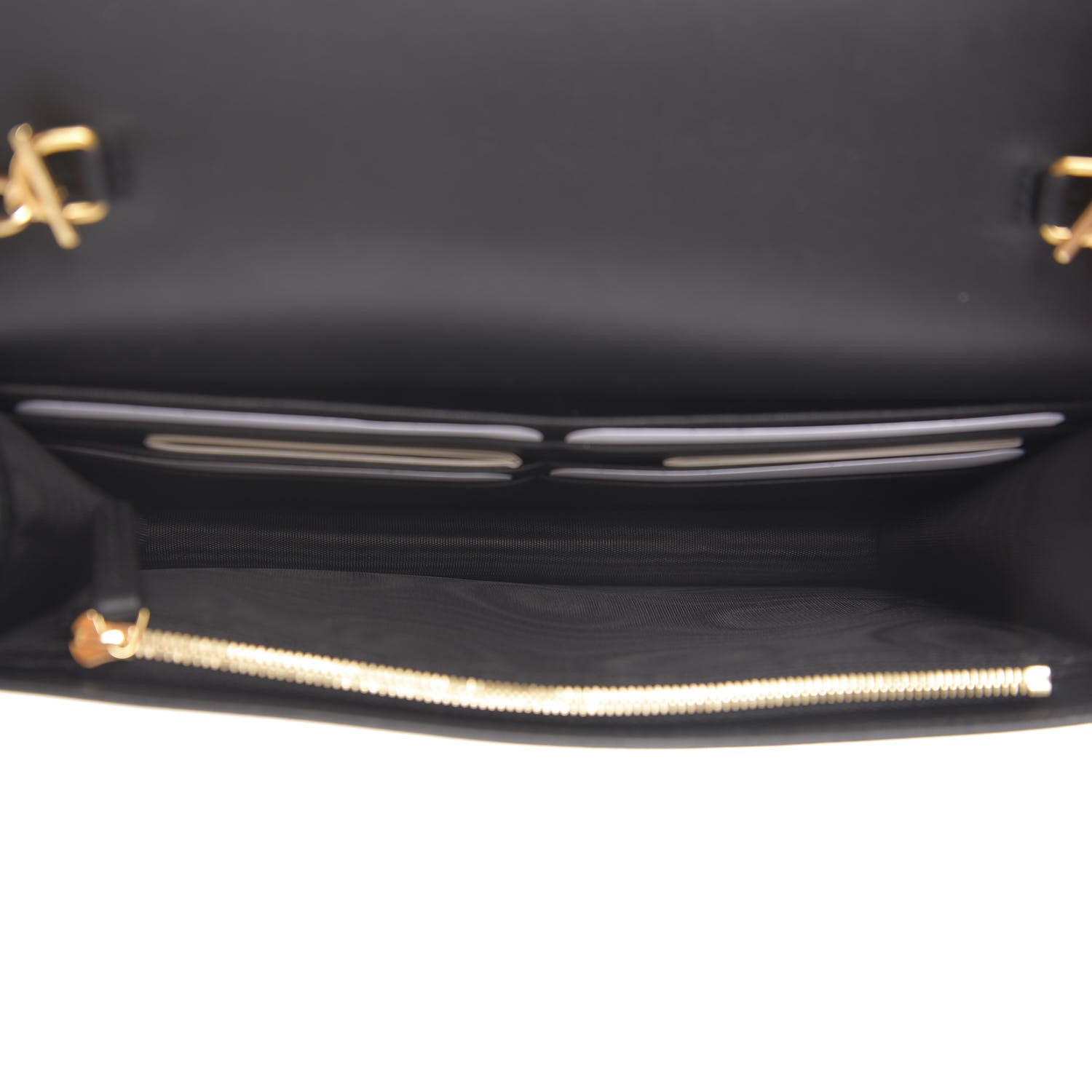 Gucci Calfskin Diagonal GG Mini Chain Wallet Black Gold 5 of 9