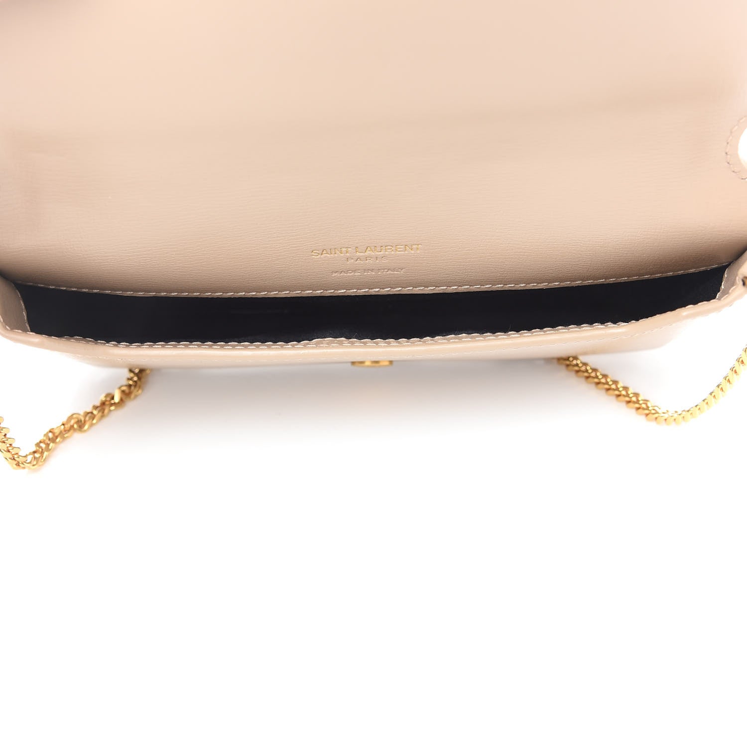 Saint Laurent Smooth Calfskin Monogram Phone Holder Crossbody Dark Beige 5 of 10