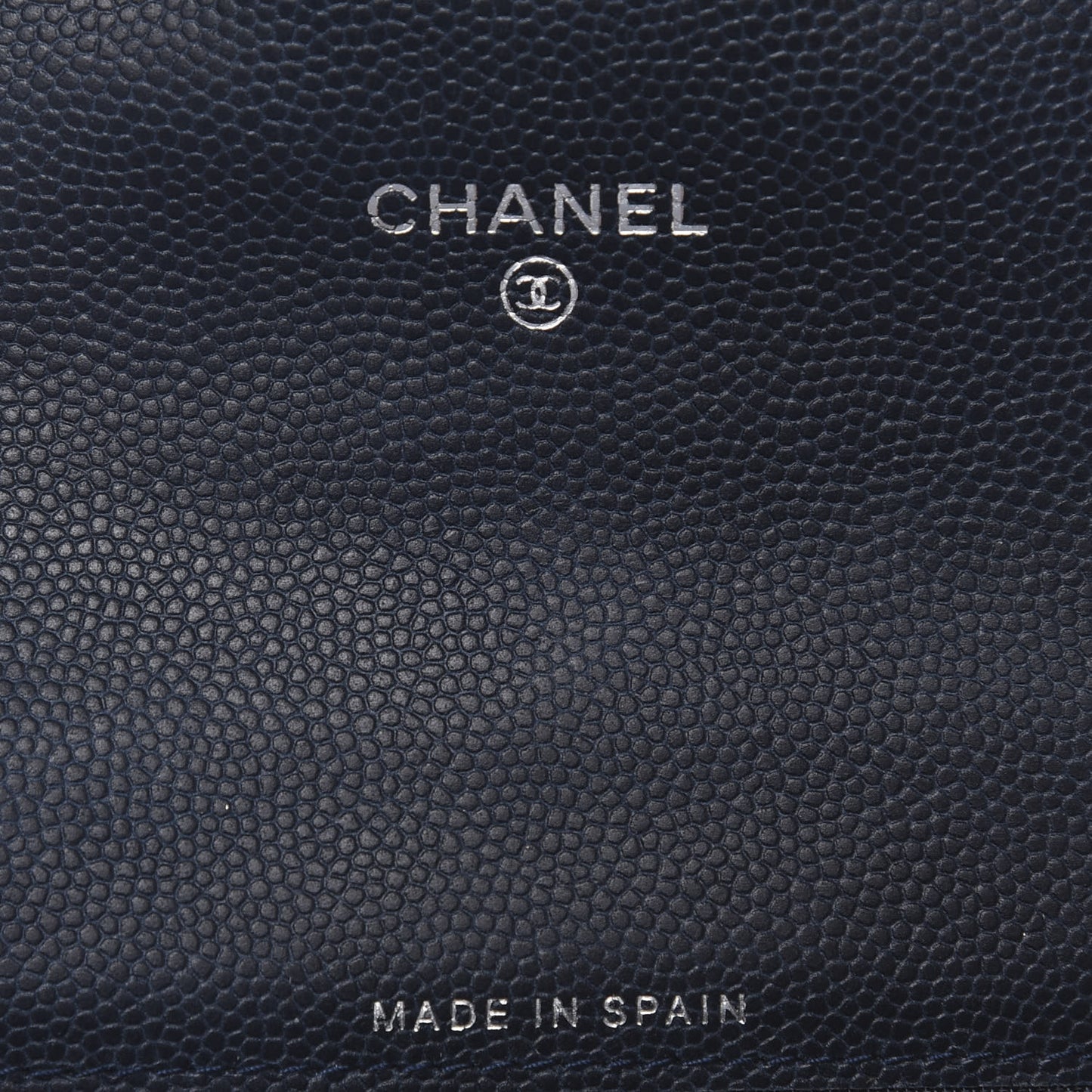 Caviar Quilted Flap Card Holder Navy Blue