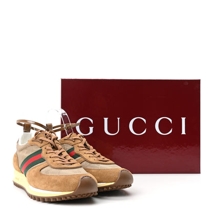 Gucci GG Suede Monogram Web Re-Motion Sneakers 41 Camel 10 of 10