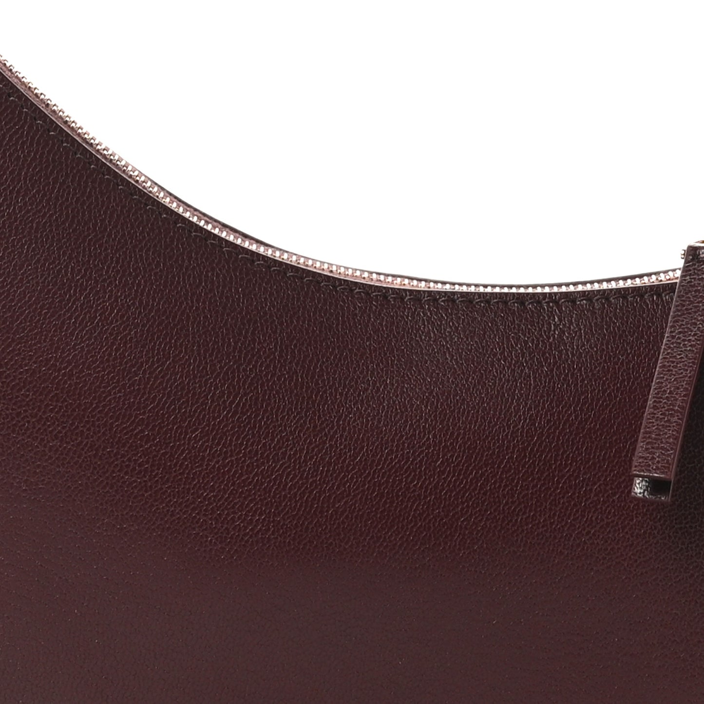 Grained Calfskin Half Moon Shoulder Bag Raisin