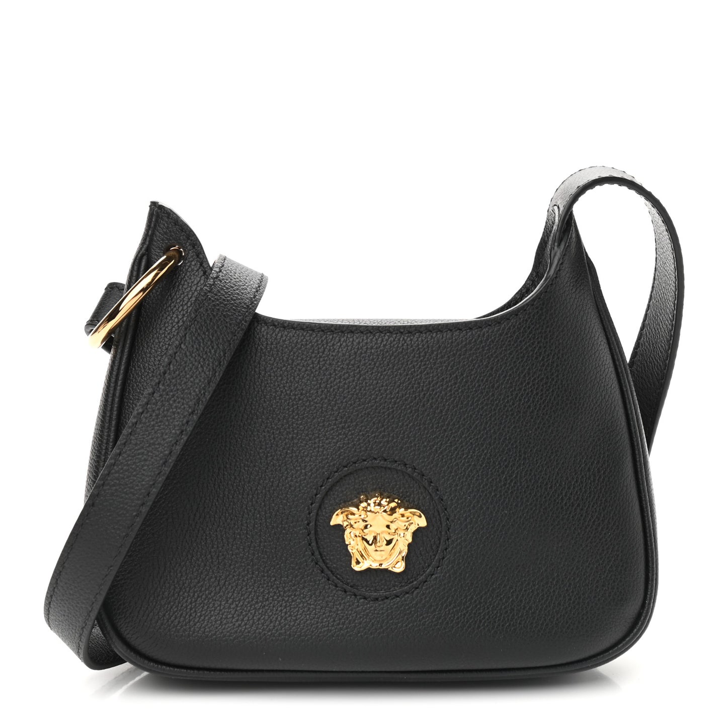 Calfskin La Medusa Small Hobo Crossbody Black