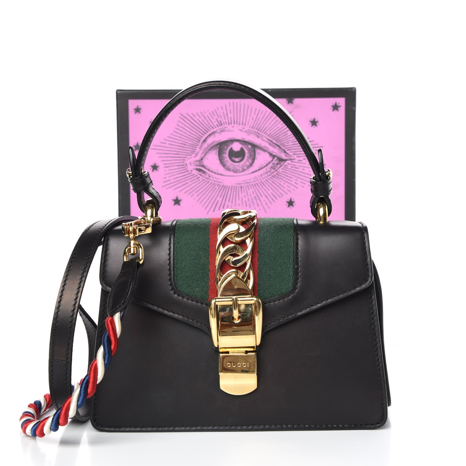 Gucci Calfskin Mini Sylvie Top Handle Bag Black 14 of 14