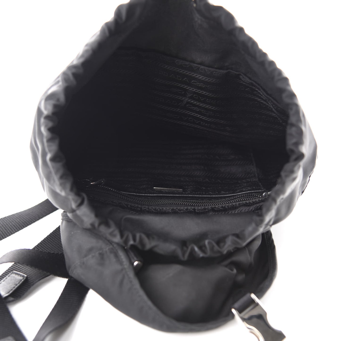 Tessuto Nylon Vela Small Double Buckle Backpack Black